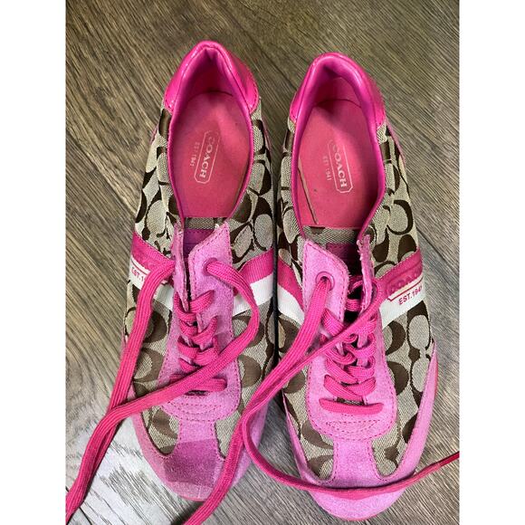 Coach Patterned Sneakers Size 9.5 - Picture 2 of 6